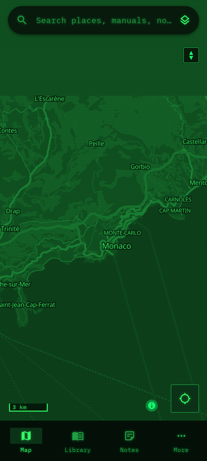 The offline map, shared by the group